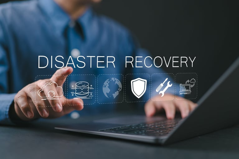 Disaster recovery concept, IT system protection — restoring critical systems and data